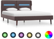 Bed frame with LED light taupe textile 120x200 cm - Bed Frame