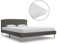 Bed with mattress dark gray textile 140x200 cm - Bed