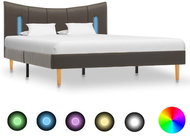 Bed frame with LED anthracite faux leather 120x200 cm - Bed Frame