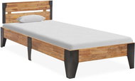 Bed frame solid acacia wood brushed surface 90x200 cm - Bed Frame