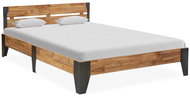 Bed frame solid acacia wood brushed surface 160x200 cm - Bed Frame