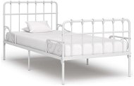 Rám postele s latkovým roštom biely kov 90 × 200 cm, 284601 - Rám postele