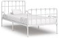 Rám postele s latkovým roštom biely kov 90 × 200 cm, 284601 - Rám postele
