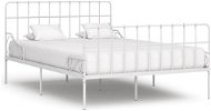 Rám postele s laťkovým roštem bílý kov 120 × 200 cm, 284603 - Rám postele