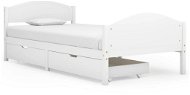 Rám postele s 2 zásuvkami biely masívna borovica 100 × 200 cm, 3060480 - Rám postele