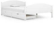 Rám postele se 2 zásuvkami bílý masivní borovice 140 × 200 cm, 3060482 - Postel