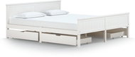 Rám postele se 4 zásuvkami bílý masivní borovice 180 × 200 cm, 3060517 - Postel