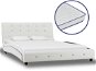 Bed with memory foam mattress white artificial leather 120x200 cm - Bed