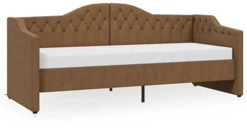 SHUMEE válenda s matrací a USB 90 × 200 cm, textil, hnědá, 3080306 - Postel - Main image