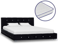 Bed with memory foam mattress black velvet 120x200 cm - Bed
