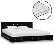 Bed with memory foam mattress black velvet 140x200 cm - Bed