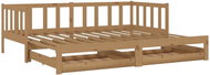 SHUMEE výsuvná válenda 2× (90 × 200) cm, masivní borovice, medově hnědá, 3083707 - Postel