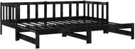 SHUMEE výsuvná válenda 2× (90 × 200) cm, masivní borovice, černá, 3083668 - Postel