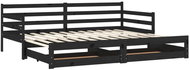 SHUMEE výsvuná válenda 2× (90 × 200) cm, masivní borovice, černá, 3083703 - Postel