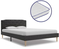 Bed with memory foam mattress black textile 120x200 cm - Bed