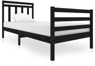 Rám postele černý masivní dřevo 90 × 200 cm, 3100643 - Postel
