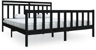 Rám postele černý masivní dřevo 180 × 200 cm Super King, 3100977 - Rám postele