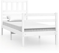 Rám postele bílý masivní dřevo 90 × 200 cm, 3101074 - Postel