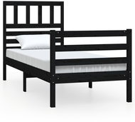 Rám postele černý masivní dřevo 90 × 200 cm, 3101077 - Postel