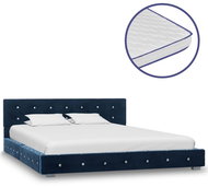 Bed with memory foam mattress blue velvet 140x200 cm - Bed
