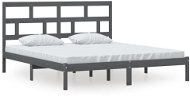 Rám postele sivý masívne drevo 180 × 200 cm Super King, 3101235 - Rám postele