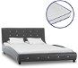 Bed with memory foam mattress gray faux leather 120x200 cm - Bed