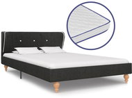 Bed with memory foam mattress dark gray jute 120x200 cm - Bed