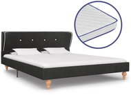 Bed with memory foam mattress dark gray jute 140x200 cm - Bed