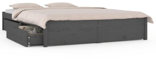 Rám postele se zásuvkami šedý 150 × 200 cm King Size, 3103520 - Rám postele - Main image