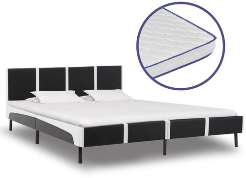 Bed with memory foam mattress faux leather 160x200 cm - Bed - Main image