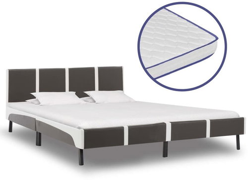 Bed with memory foam mattress faux leather 160x200 cm - Bed - Main image