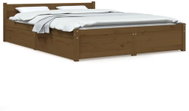 Rám postele se zásuvkami medově hnědý 135 × 190 cm Double, 3103547 - Rám postele