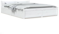 Rám postele se zásuvkami bílý 150 × 200 cm King Size, 3103565 - Rám postele