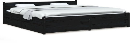 Rám postele se zásuvkami černý 180 × 200 cm Super King, 3103578 - Postel - Hlavní obrázek