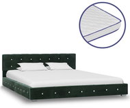 Bed with memory foam mattress green velvet 140x200 cm - Bed
