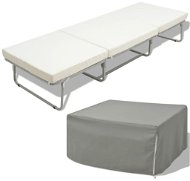Folding bed with white steel mattress 70x200 cm - Bed