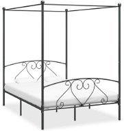 Four-poster bed gray metal 160x200 cm - Bed