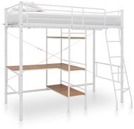 Bunk bed frame with table white metal 90x200 cm - Bed