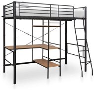 Bunk bed frame with table black metal 90x200 cm - Bed