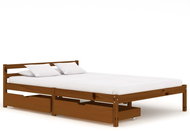 Bed frame 2 drawers honey brown solid pine 140x200 cm - Bed Frame