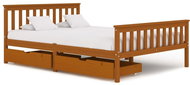 Bed frame 2 drawers honey brown solid pine 140x200 cm - Bed Frame