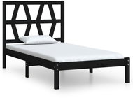 Rám postele černý masivní borovice 90 × 200 cm, 3103987 - Postel