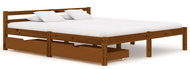 Bed frame 2 drawers honey brown solid pine 180x200 cm - Bed Frame