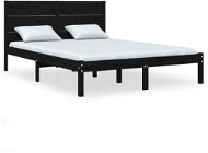 Rám postele čierny masívna borovica 120 × 200 cm, 3104152 - Rám postele