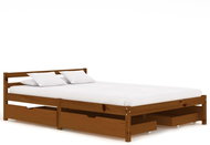 Bed frame 4 drawers honey brown solid pine 140x200 cm - Bed Frame