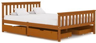 Bed frame 4 drawers honey brown solid pine 140x200 cm - Bed Frame