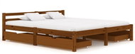 Bed frame 4 drawers honey brown solid pine 160x200 cm - Bed Frame