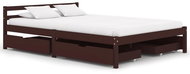 Bed frame 4 drawers dark brown solid pine 140x200 cm - Bed Frame