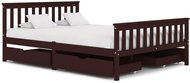 Bed frame 4 drawers dark brown solid pine 140x200 cm - Bed Frame