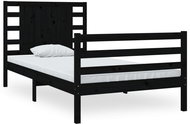 Rám postele černý masivní borovice 90 × 200 cm, 3104272 - Postel
